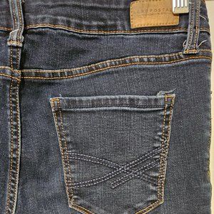 Aeropostale Mid Rise Jeggings Size 6 x 28 Regular Stretch Blue Jeans Short Ankle